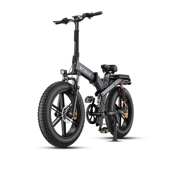 ENGWE X20 Ebike 20 * 4,0 hüvelykes gumiabroncs 750 W-os integrált kerékmotor teljes felfüggesztésű, összecsukható elektromos kerékpár 14,4 Ah és 7,8 Ah kettős akkumulátoros kettős hidraulikus tárcsafék - Fekete