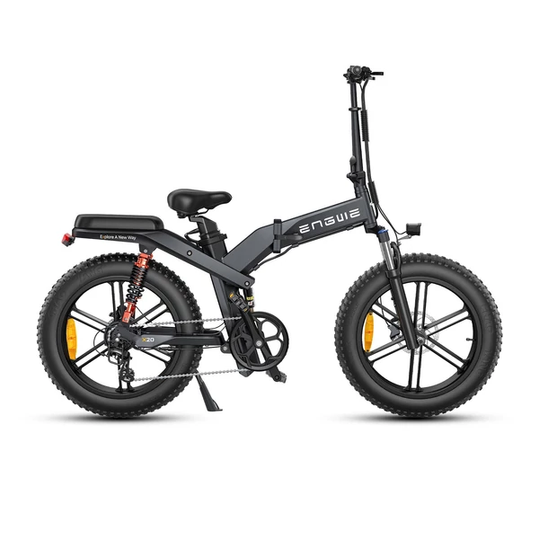 ENGWE X20 Ebike 20 * 4,0 hüvelykes gumiabroncs 750 W-os integrált kerékmotor teljes felfüggesztésű, összecsukható elektromos kerékpár 14,4 Ah és 7,8 Ah kettős akkumulátoros kettős hidraulikus tárcsafék - Fekete