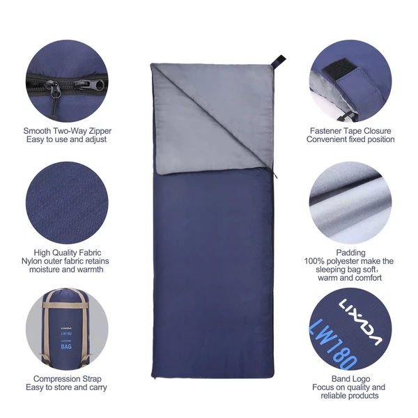 Lixada Outdoor Envelope hálózsák - Sötét kék