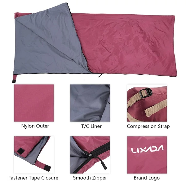 Lixada Outdoor Envelope hálózsák - Bordó