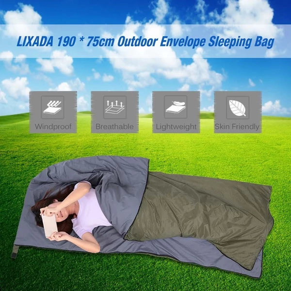 Lixada Outdoor Envelope hálózsák - Katonai zöld