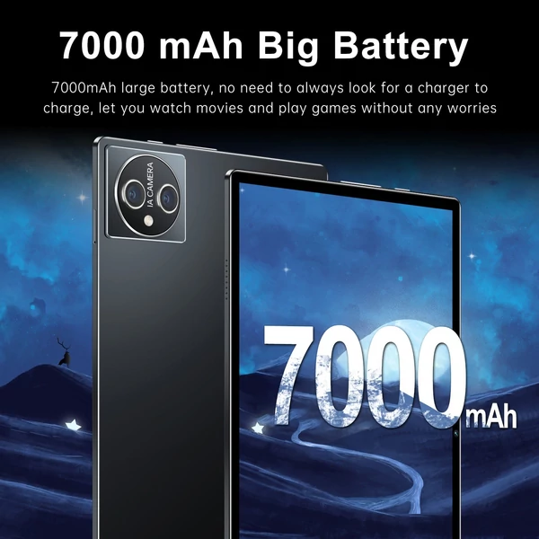 10,1 hüvelykes 8GB+256GB 5G táblagép MTK6797 128GB bővíthető memória BT5.0 7000mAh akkumulátor - Fekete