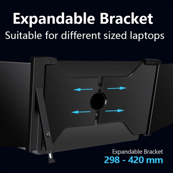 Hordozható háromképernyős monitor laptop bővítőképernyő 1920*1200 felbontás 15-17 hüvelykes laptophoz - 14 hüvelykes