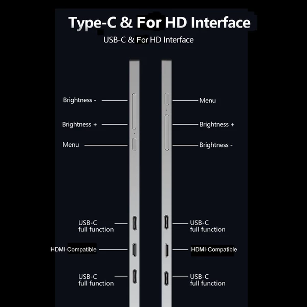 Hordozható háromképernyős monitor laptop bővítőképernyő 1920*1080 felbontás 15-17 hüvelykes laptophoz - 14 hüvelykes