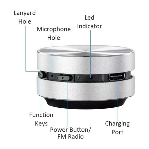 Dura MOBI Bone Conduction hordozható és kompakt TWS sztereó vezeték nélküli BT mini hangszóró mágneses adszorpciós funkcióval - Ezüst