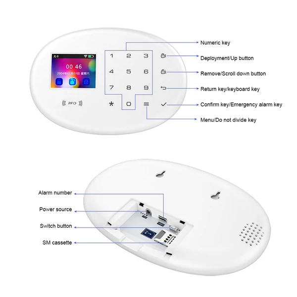 4G és WiFi lopásgátló riasztórendszer TFT színes képernyős GSM riasztó Tuya APP távoli beltéri vezeték nélküli intelligens biztonsági riasztó