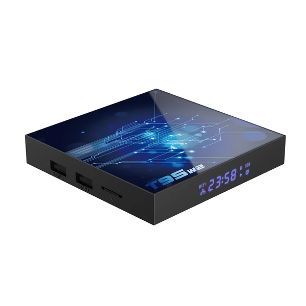 T95W2 Android 11.0 Smart TV Box Amlogic S905W2 Cortex-A53 UHD 4K Media Player 2.4G/5G WiFi AV1 VP9 H.265 Dekódolás távirányítóval - 2GB+16GB