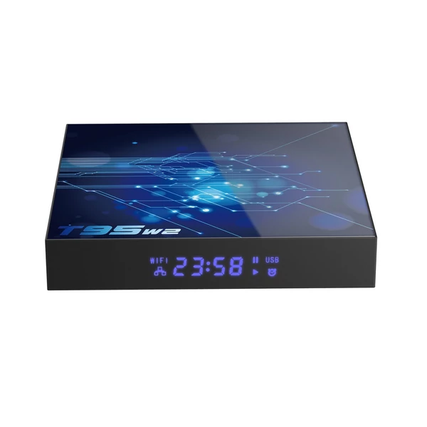 T95W2 Android 11.0 Smart TV Box Amlogic S905W2 Cortex-A53 UHD 4K Media Player 2.4G/5G WiFi AV1 VP9 H.265 Dekódolás távirányítóval - 2GB+16GB