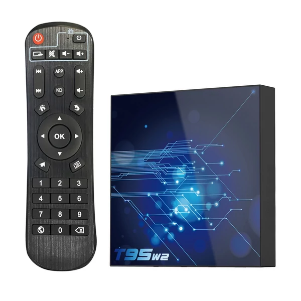 T95W2 Android 11.0 Smart TV Box Amlogic S905W2 Cortex-A53 UHD 4K Media Player 2.4G/5G WiFi AV1 VP9 H.265 Dekódolás távirányítóval - 2GB+16GB