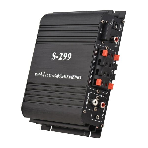 S-299 hordozható mini 4.1 audio sztereó végerősítő BT autós és otthoni kettős felhasználású 4*40W távirányítóval