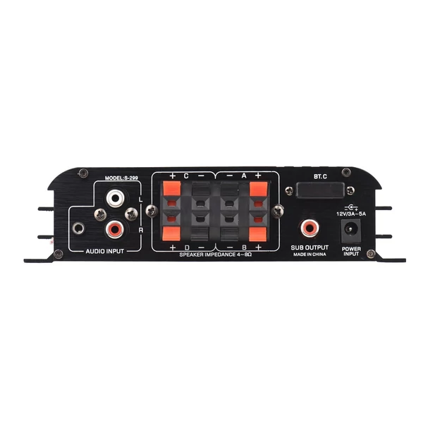 S-299 hordozható mini 4.1 audio sztereó végerősítő BT autós és otthoni kettős felhasználású 4*40W távirányítóval