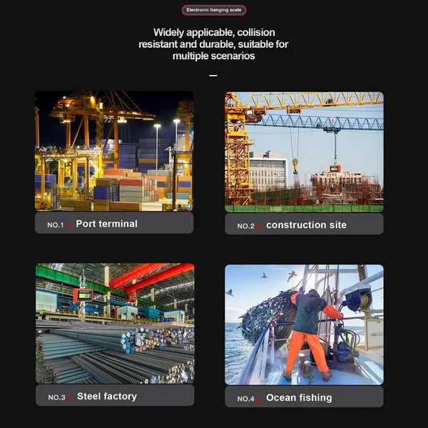 Nagy teherbírású, többfunkciós digitális elektronikus poggyászmérleg kijelzővel, nagy pontosságú, kampós vízálló, távirányítóval - Narancs, LCD