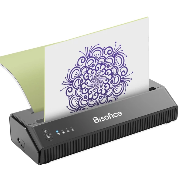 Bisofice BT+USB hőtetováló transzfer, stencilnyomtató 10 transzferpapírral, APP vezérlés