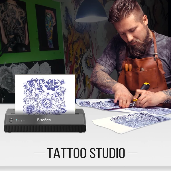 Bisofice BT+USB hőtetováló transzfer, stencilnyomtató 10 transzferpapírral, APP vezérlés