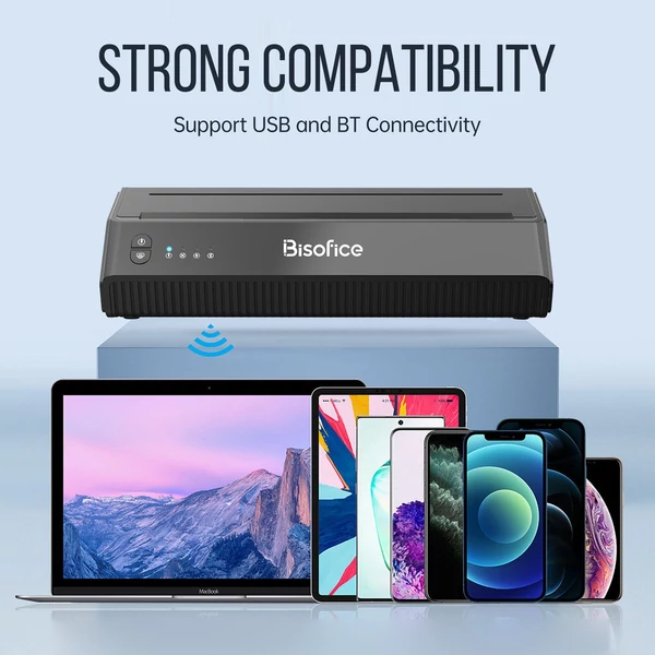 Bisofice BT+USB hőtetováló transzfer, stencilnyomtató 10 transzferpapírral, APP vezérlés