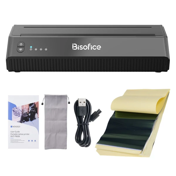 Bisofice BT+USB hőtetováló transzfer, stencilnyomtató 10 transzferpapírral, APP vezérlés