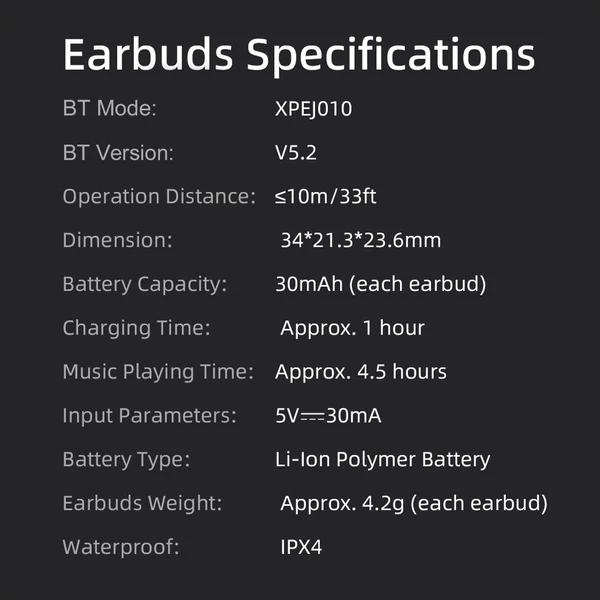 MIBRO AC1 vezeték nélküli True BT fülhallgató - Fekete