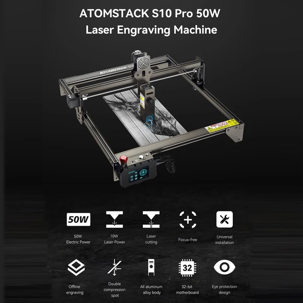 ATOMSTACK S10 Pro CNC asztali lézergravírozó vágógép