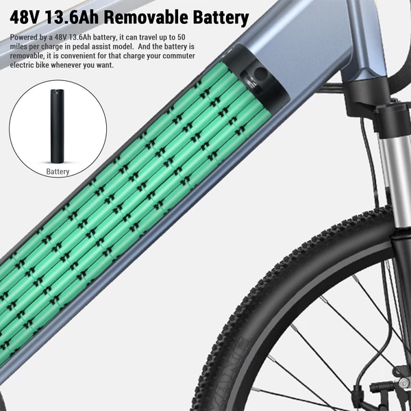 ENGWE P26 26 * 1,95 hüvelykes 250 W-os elektromos kerékpár 100 km-es hatótáv 36 V 17 AH lítium akkumulátor - Szürke