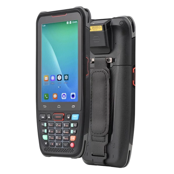 Kézi POS Android 10.0 PDA-terminál töltőaljzattal 1D/2D/QR vonalkódolvasó 3GB+32GB 800W HD hátsó kamera