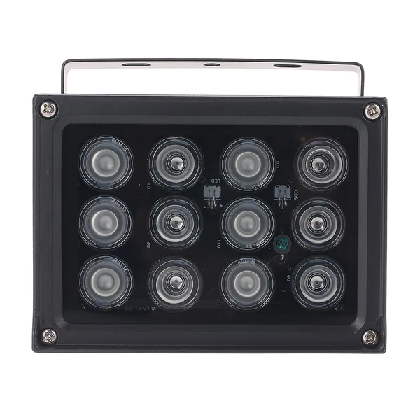 Infravörös 12 db LED megvilágító éjjellátó széles látószögű, nagy hatótávolságú kültéri vízálló CCTV biztonsági kamerához - Fekete