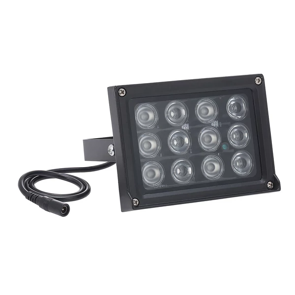 Infravörös 12 db LED megvilágító éjjellátó széles látószögű, nagy hatótávolságú kültéri vízálló CCTV biztonsági kamerához - Fekete
