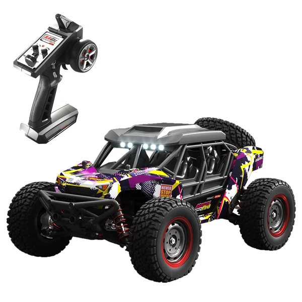 2,4 GHz-es 1/16 70 km/h sebességű távirányító 4WD terepjáró autó - Lila, 2 akkumulátor