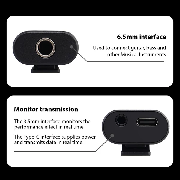 JOYO gitár audio interfész hordozható mini rögzítő hangkártya könnyű, Type-C és konverziós adapterrel