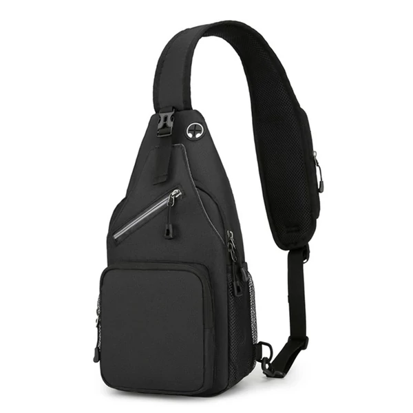 Sling Bag Crossbody Fanny Packs válltáska túrázáshoz - Fekete