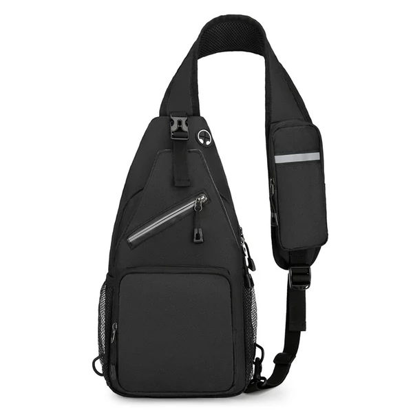 Sling Bag Crossbody Fanny Packs válltáska túrázáshoz - Fekete