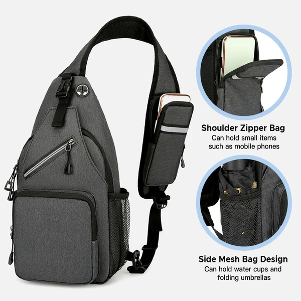 Sling Bag Crossbody Fanny Packs válltáska túrázáshoz - Sötét kék