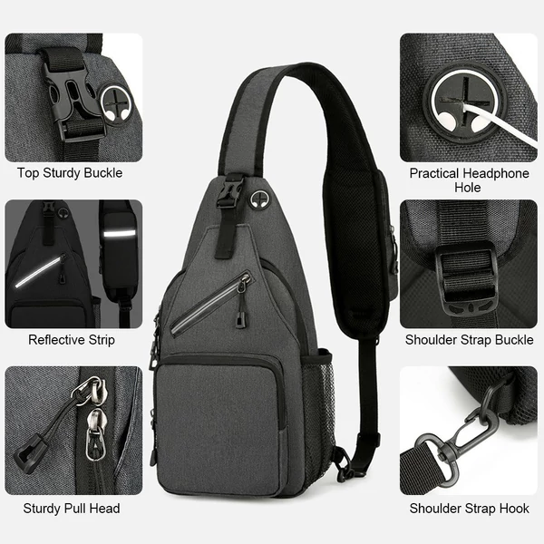 Sling Bag Crossbody Fanny Packs válltáska túrázáshoz - Sötét kék