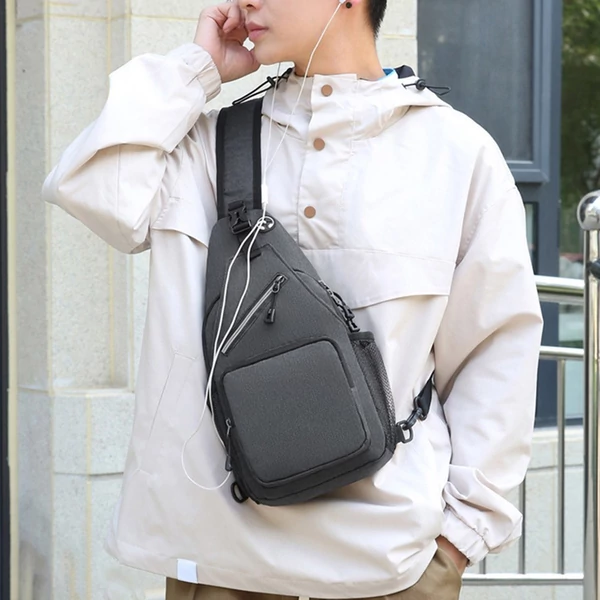 Sling Bag Crossbody Fanny Packs válltáska túrázáshoz - Sötét szürke