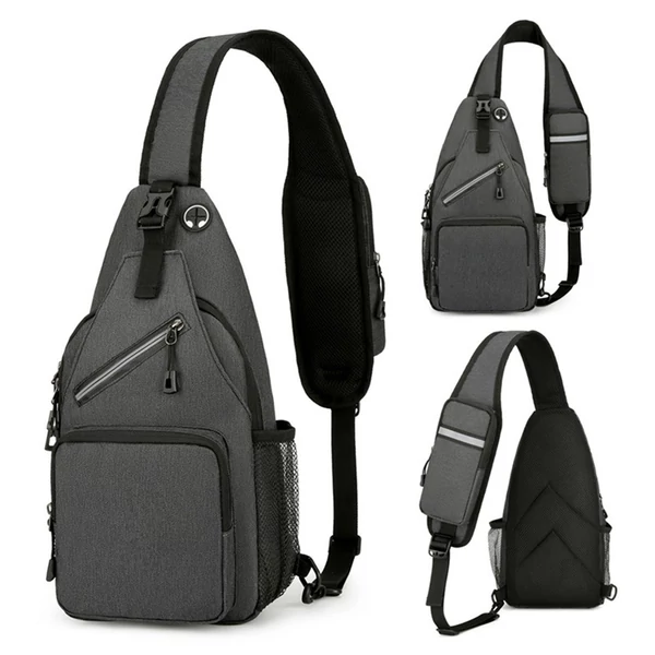 Sling Bag Crossbody Fanny Packs válltáska túrázáshoz - Sötét szürke