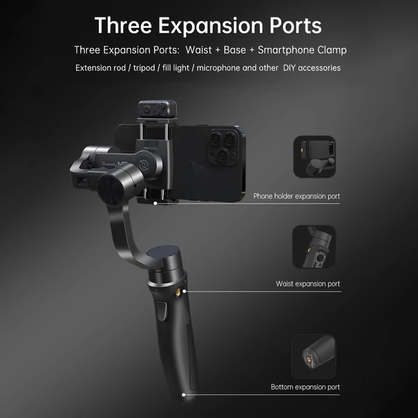 hohem 2024 iSteady Mobile+ 3 tengelyes karmantyú stabilizátor okostelefonhoz (mágneses töltőfénnyel)