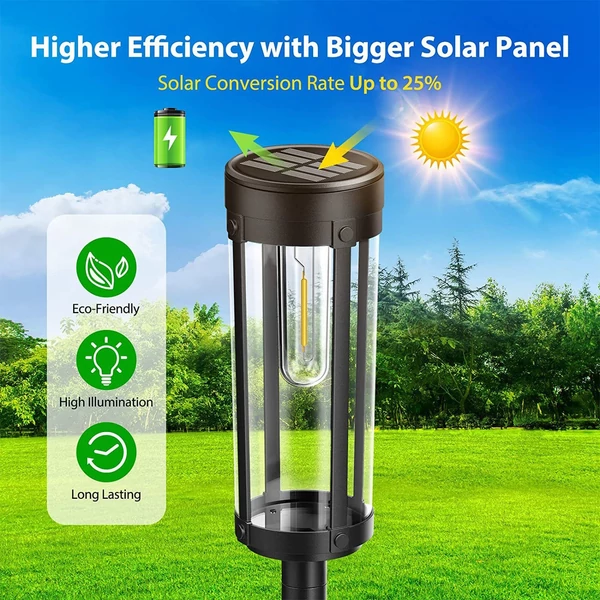 Napenergiával működő kültéri pázsit, járdavilágító dekoratív kerti lámpa (6db)