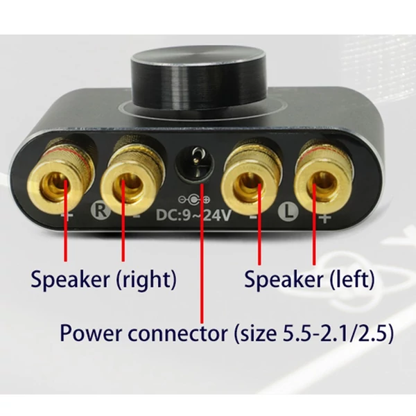 X15H 15W erősítő 12/24V hangszóró sztereó erősítő kártya BT, 3,5 mm, AUX, USB U-disk bemenet, Sinilink APP támogatás és távirányító vezérlés - Fekete