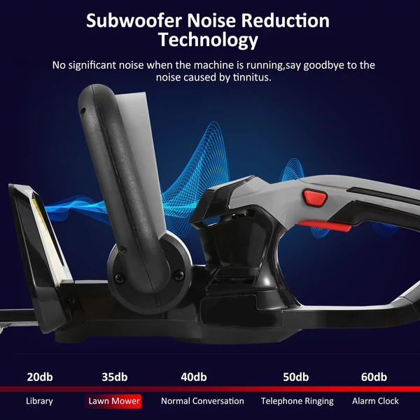 21 V akkumulátoros sövényvágó metszéshez 21 hüvelykes kettős működésű penge 6,0 Ah akkumulátorral és töltővel