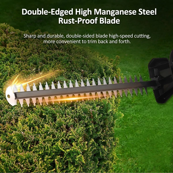 21 V akkumulátoros sövényvágó metszéshez 21 hüvelykes kettős működésű penge 6,0 Ah akkumulátorral és töltővel