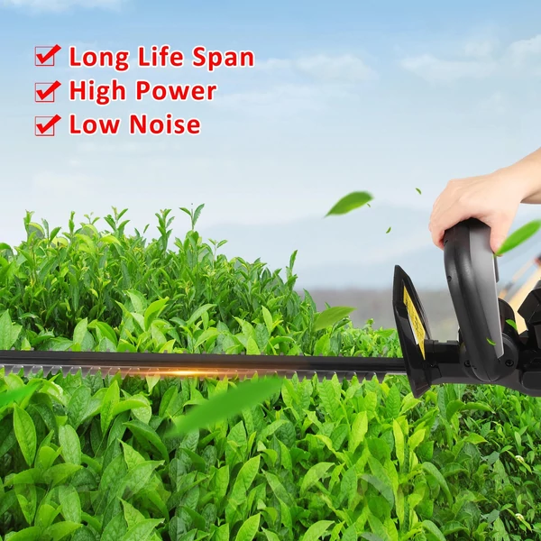 21 V akkumulátoros sövényvágó metszéshez 21 hüvelykes kettős működésű penge 6,0 Ah akkumulátorral és töltővel