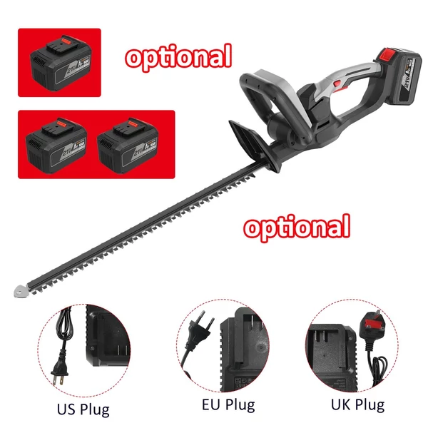 21 V akkumulátoros sövényvágó metszéshez 21 hüvelykes kettős működésű penge 6,0 Ah akkumulátorral és töltővel