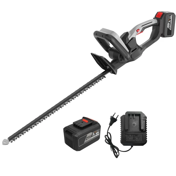 21 V akkumulátoros sövényvágó metszéshez 21 hüvelykes kettős működésű penge 6,0 Ah akkumulátorral és töltővel