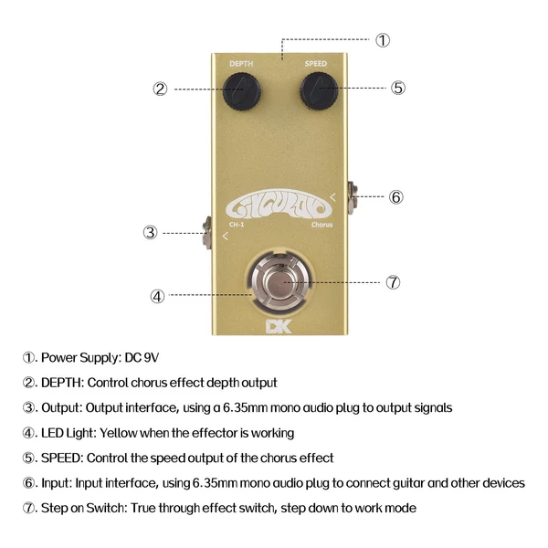 DK Chorus pedál elektromos gitár effektus pedál CH-1