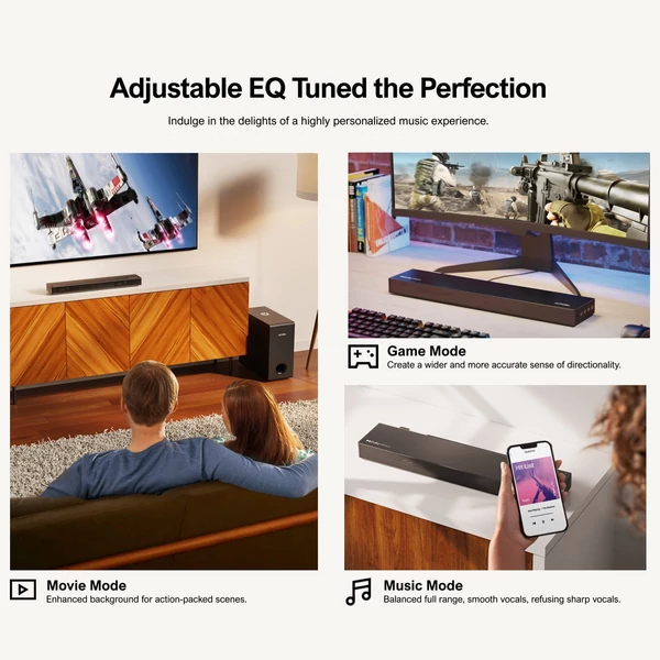 Ultimea Nova S50 Ultra-Slim BT5.3 Soundbar 2.1 csatornás mélynyomó készlet
