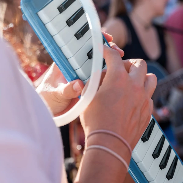 37 billentyűs Melodica hangszer Melodica Air Piano billentyűzet 2 puha fúvócsővel 2 fúvókával - Kék