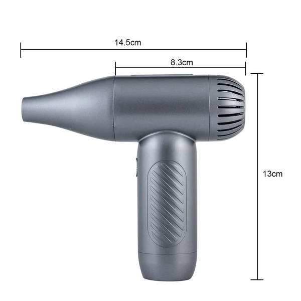 K16 elektromos mini hordozható turbinás hajszárító / porfúvó / mini porszívó - Szürke