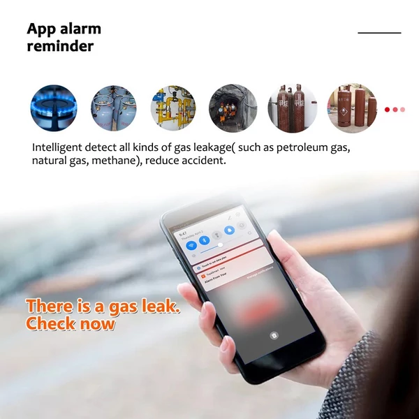 WiFi otthoni gázriasztó gázszivárgás-érzékelő Tuya APP vezérlés
