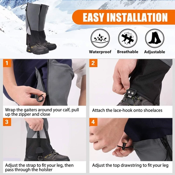 Legging Gaiter Travel Outdoor lábmelegítő túrázáshoz, síeléshez, vízálló téli cipővédő lábvédő - L méret