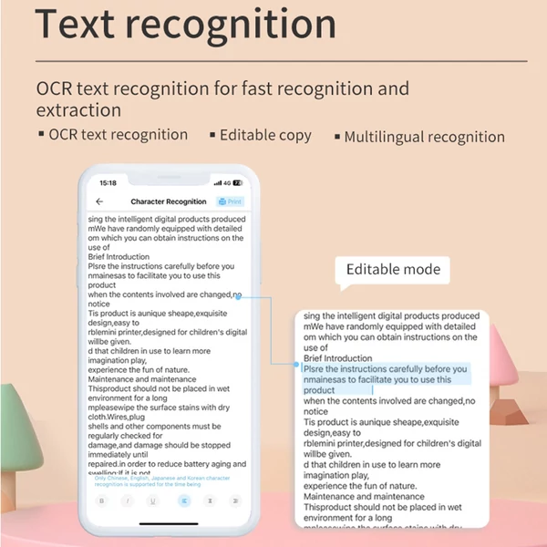 Hordozható mini termikus matricanyomtató, tinta nélküli öntapadós cetliknyomtató gyerekeknek, iOS Android rendszerrel kompatibilis - C változat