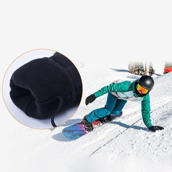 Síkesztyű nőknek és férfiaknak Vízálló érintőképernyő téli snowboardhoz, motoros szánhoz - Szürke, XL méret